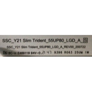 KIT DE LED'S PARA TV LG ( 7 PZ ) / NUMERO DE PARTE EAV65035701 / SSCÇY21 SLIM TRIDENT_55UP80_LGD_A_S / SSCÇY21 SLIM TRIDENT_55UP80_LGD_A_REV00_200722 / PANEL NC550TQG -AAKH5 / MODELO 55NANO75UQA